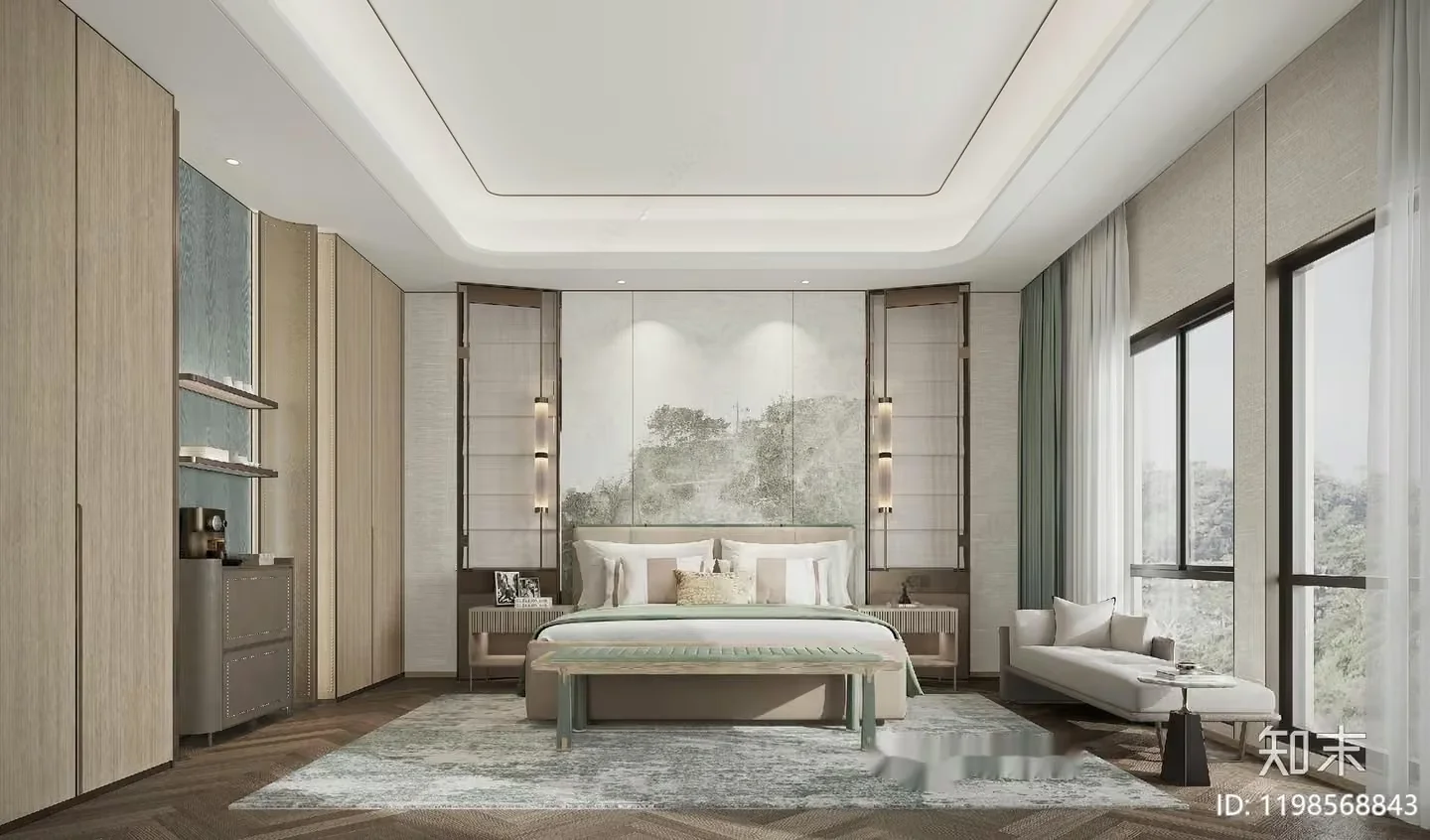 Modern Bedroom 3D Model – 7662 – CORONA Render