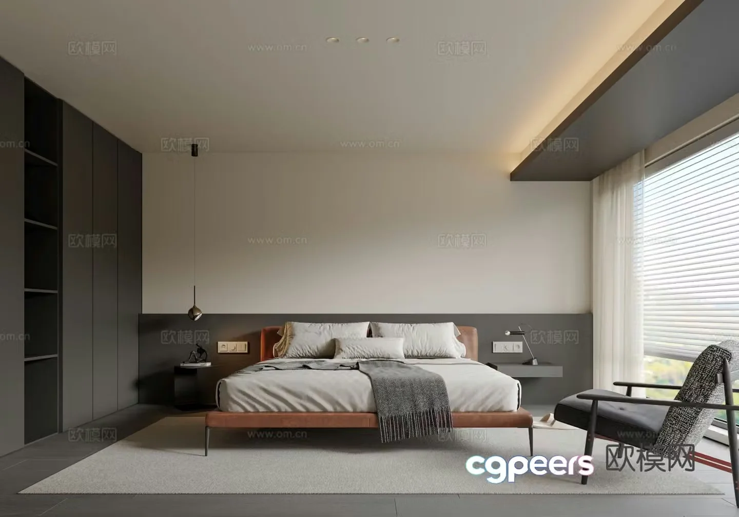 Modern bedroom master bedroom 3d model