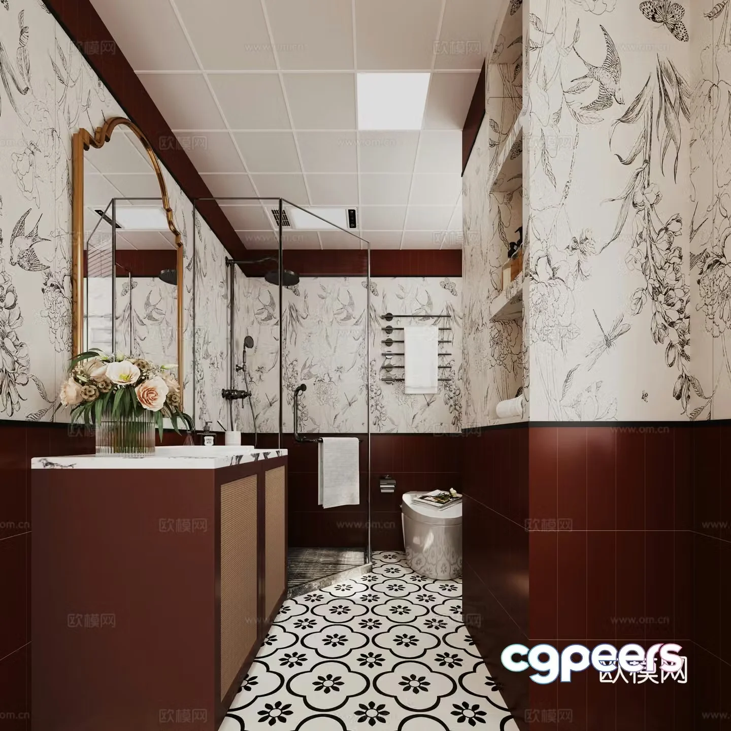 French bathroom bathroom 3d model