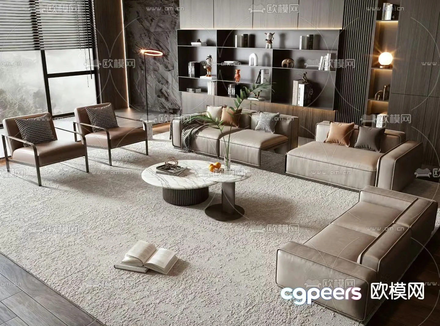 Modern sectional sofa 3d model