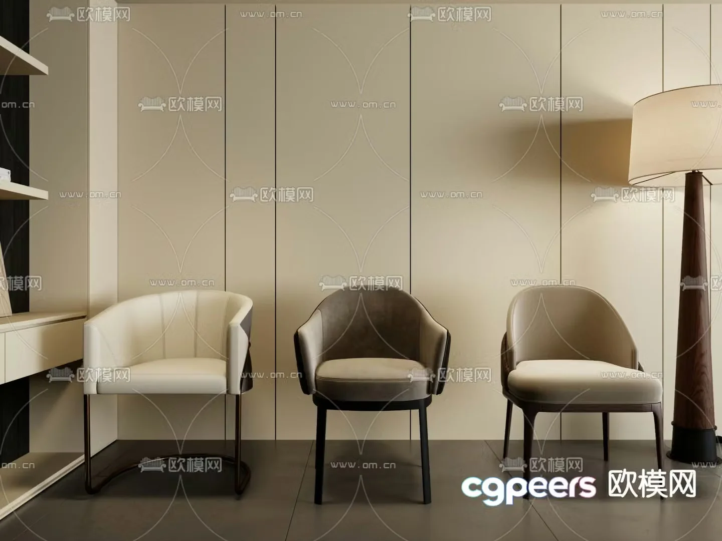 Leather chair Armchair Leisure chair 3d model