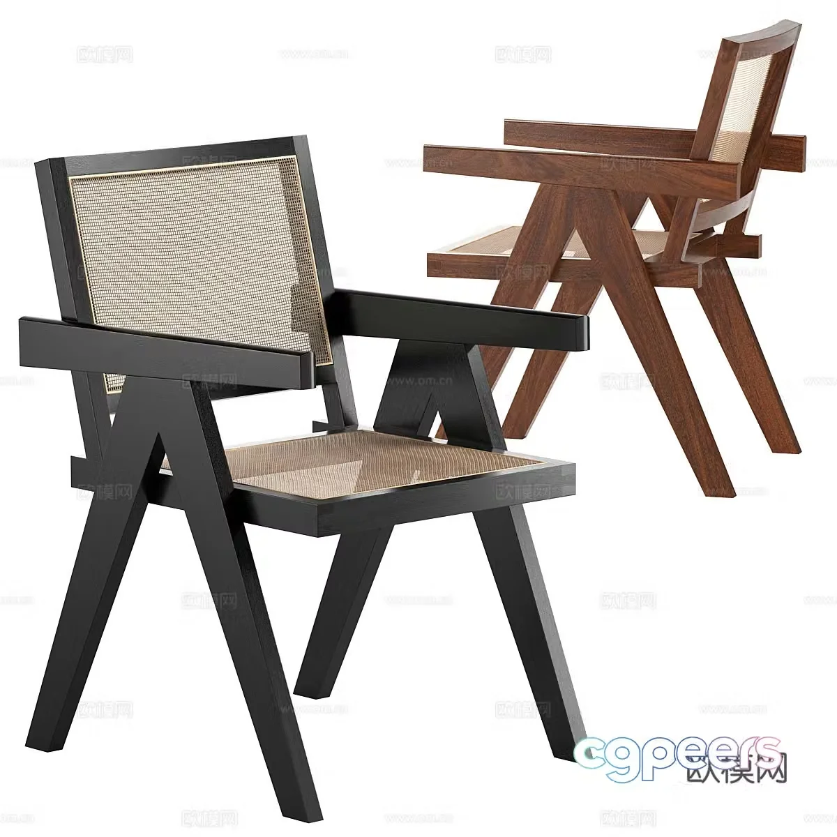 Wasabi Leisure Chair Armchair Rattan Leisure Chair Rattan Backrest Chair 3D Model