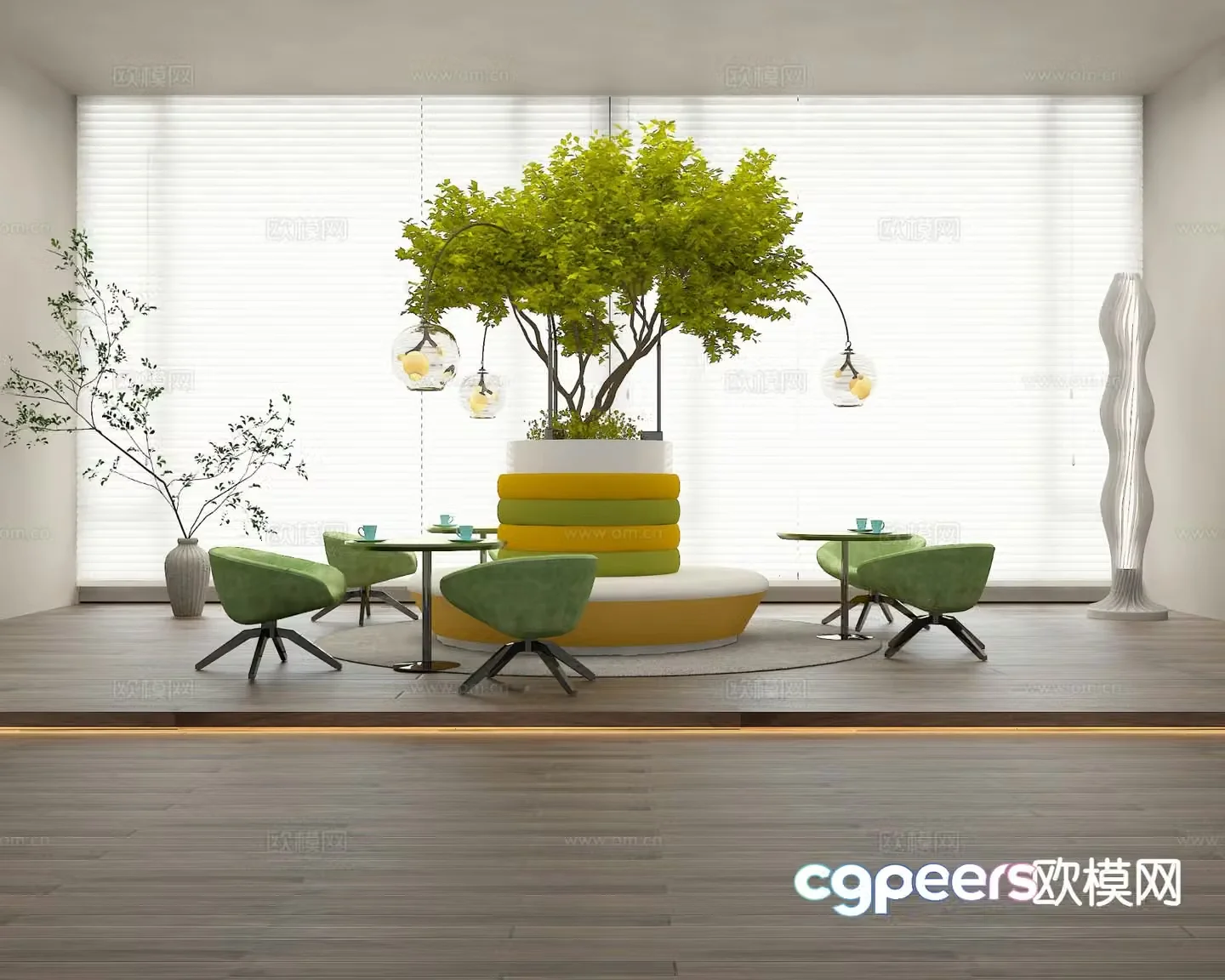 Lobby sofa public sofa 3d model
