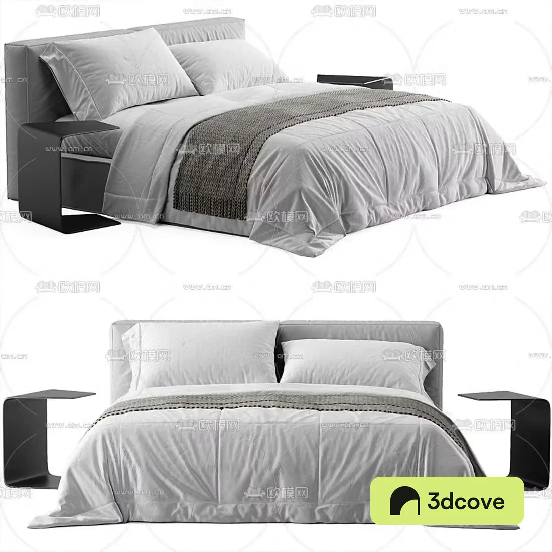 Meridiani modern fabric double bed