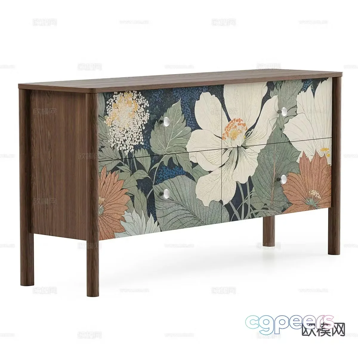 Nordic side cabinet entrance cabinet 3D model