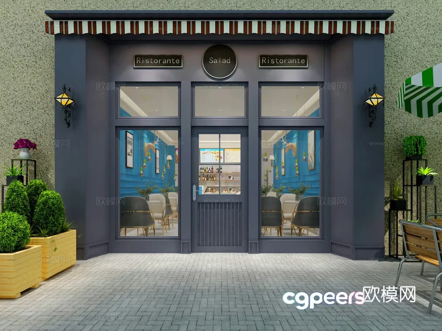 European milk tea shop dessert shop 3d model