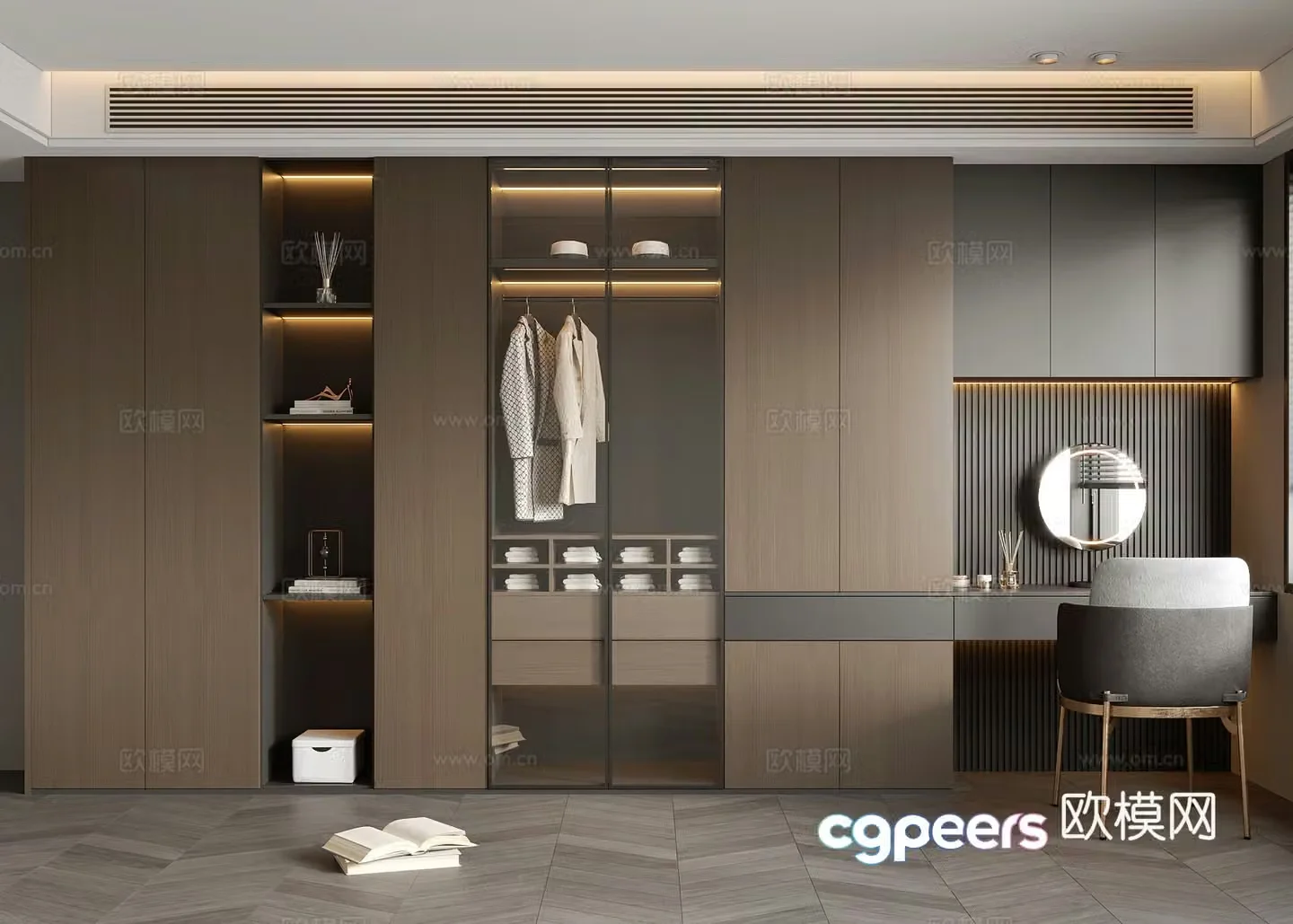 Modern Italian wardrobe 3d model