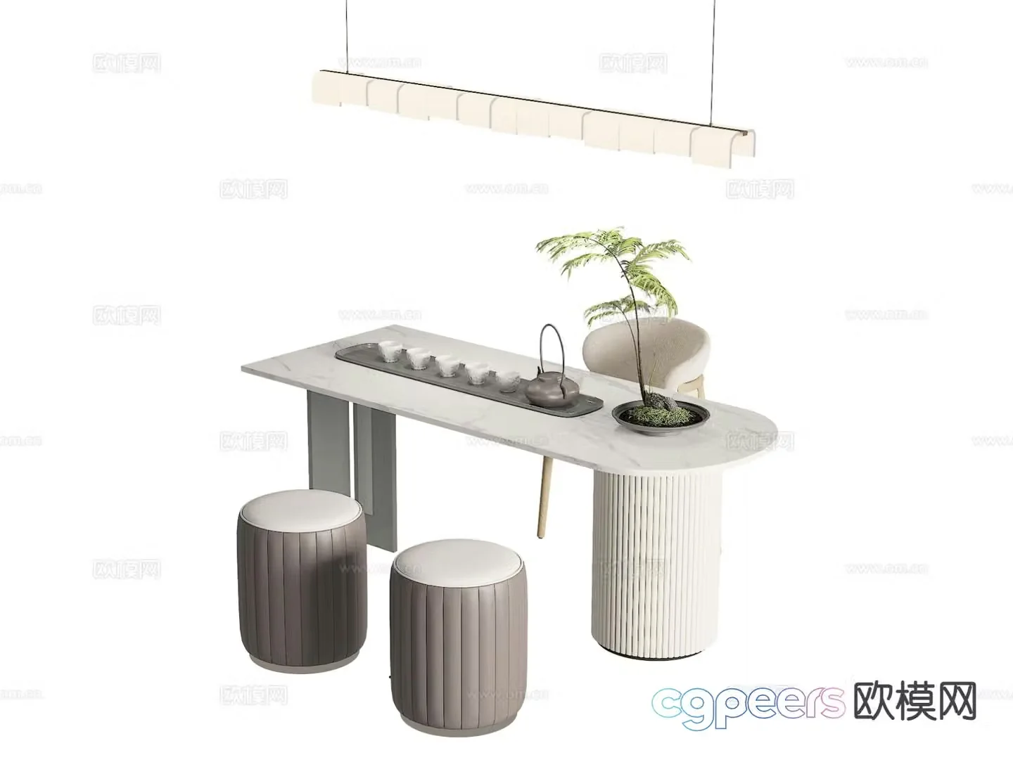 Modern tea table 3d model