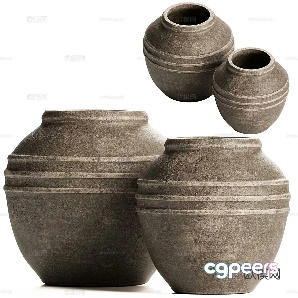 Wabi-sabi pottery vessel pottery 3d model