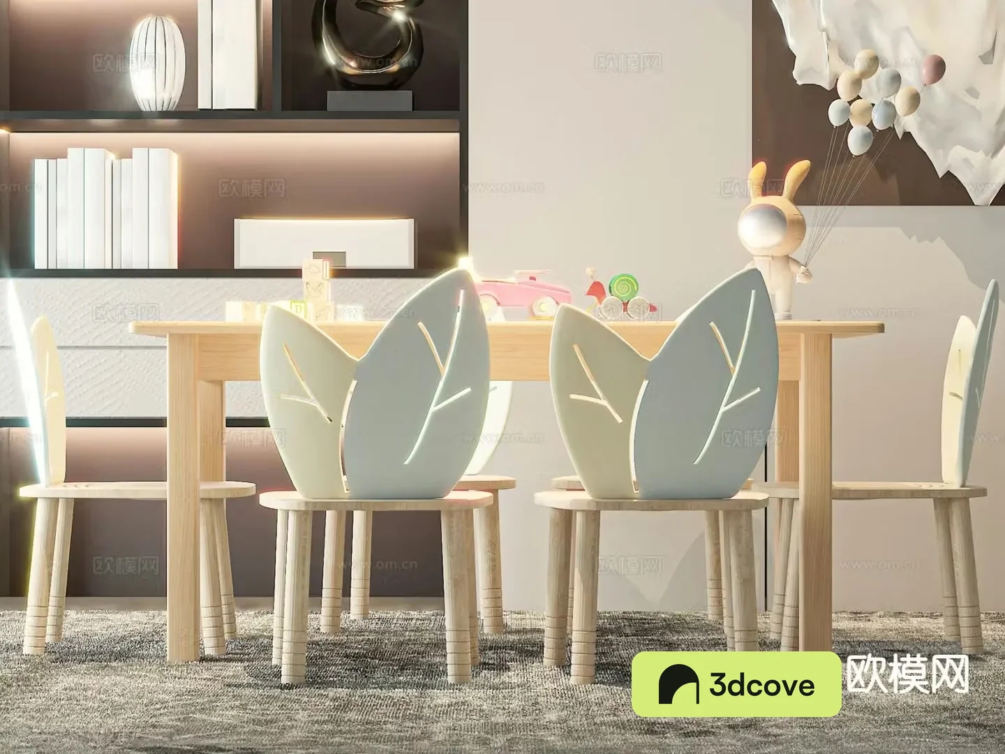 Children’s tables and chairs cartoon style tables and chairs