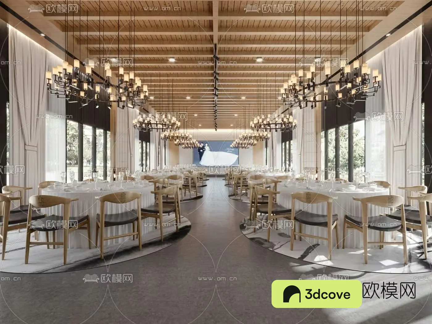 Modern hotel banquet hall