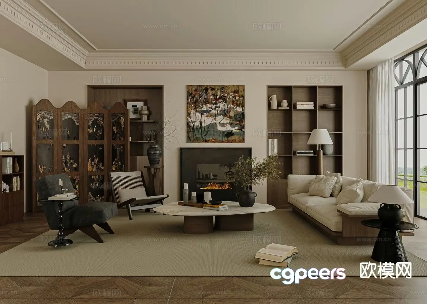 French living room 3d model