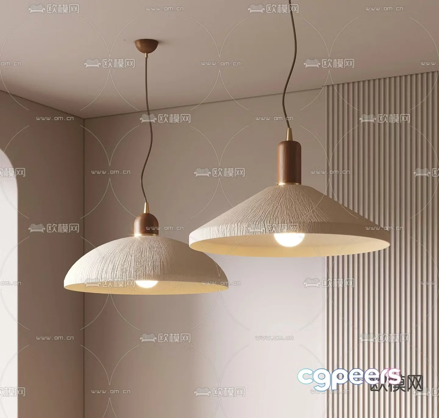 Creamy Chandelier Lamp Shade Chandelier 3D Model