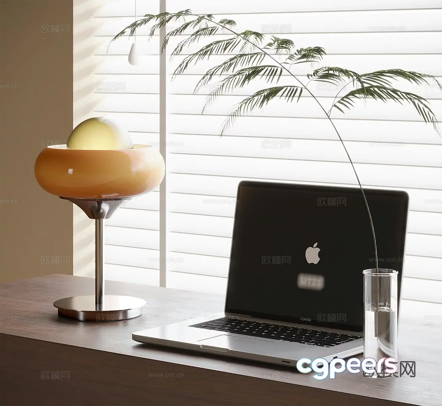 Modern desk lamp laptop 3d model