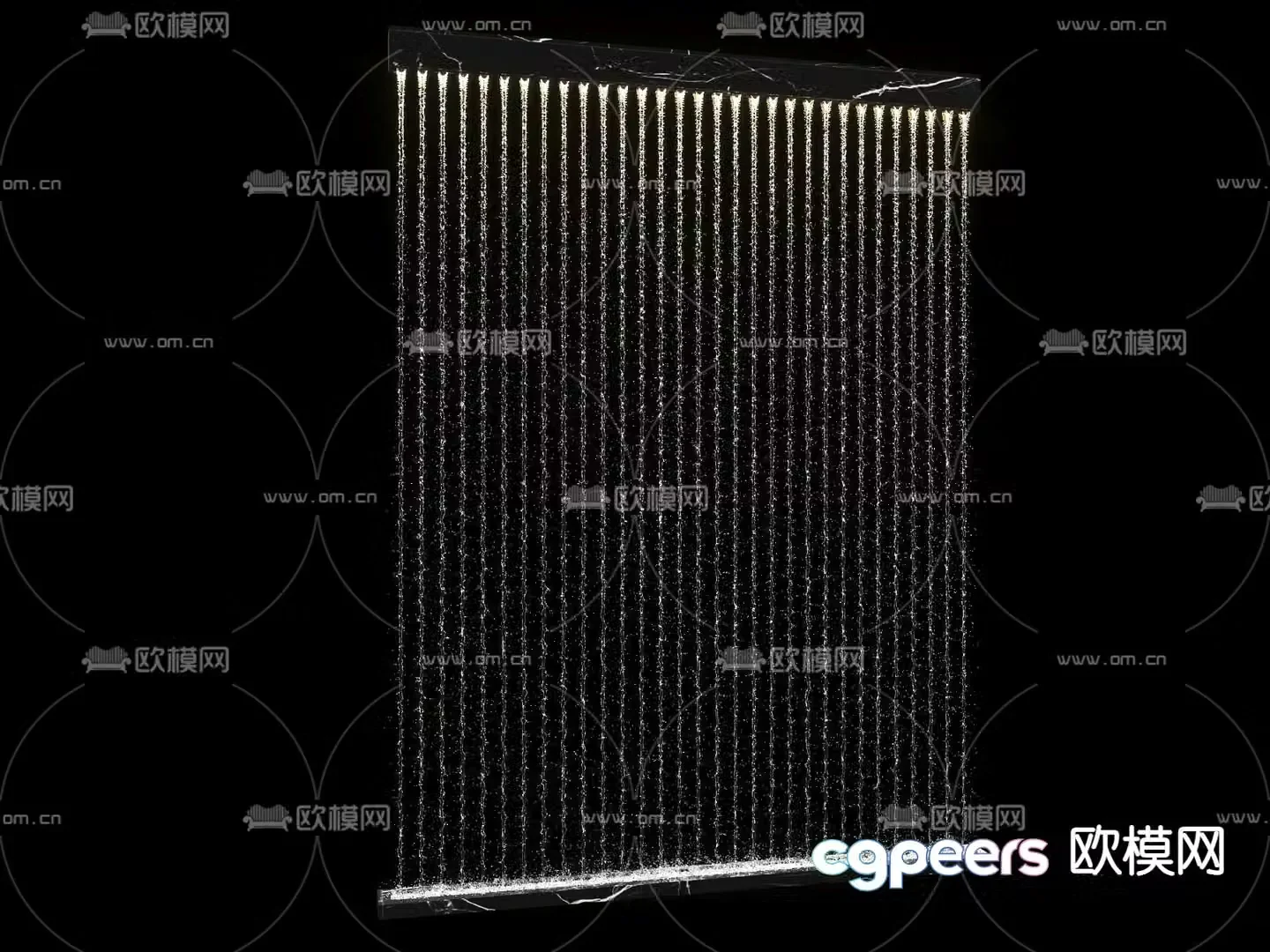 Water curtain waterfall flowing water 3d model