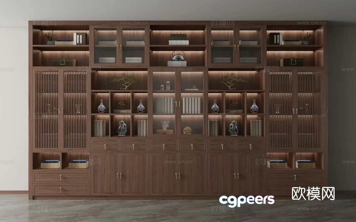 New Chinese bookcase 3D model