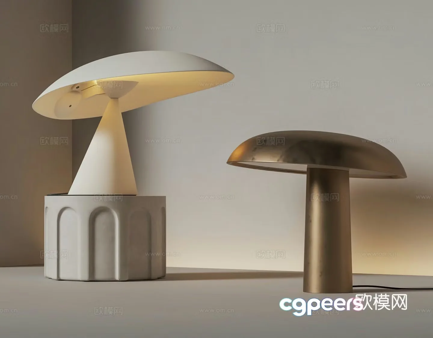 Table lamp combination Minimalist table lamp Metal table lamp 3D model