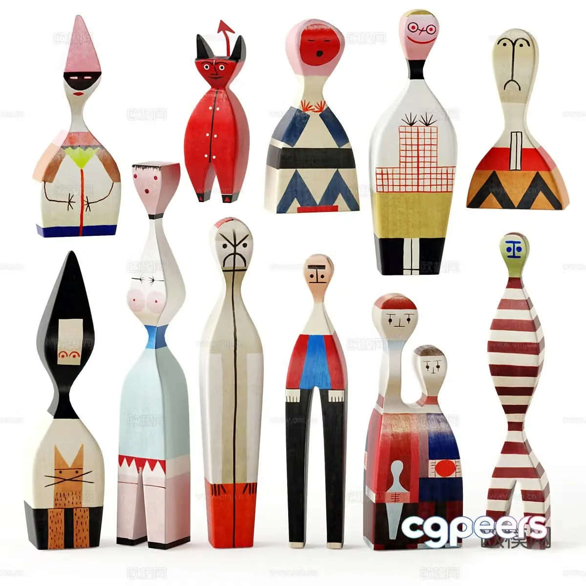 Vitra wooden doll 3d model