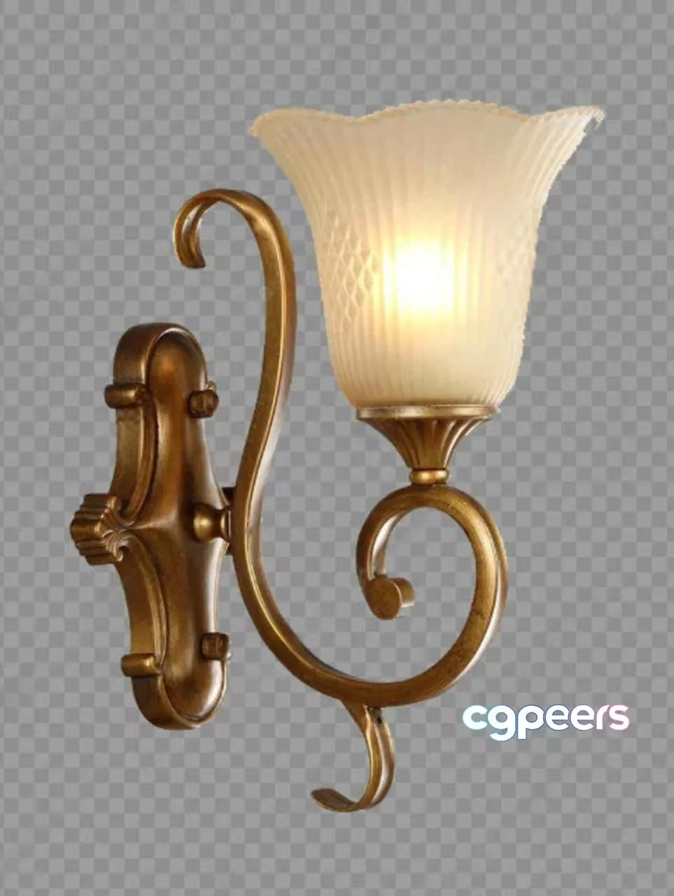 Gold Light Fixture 3D Model – 2569 – VRAY Render