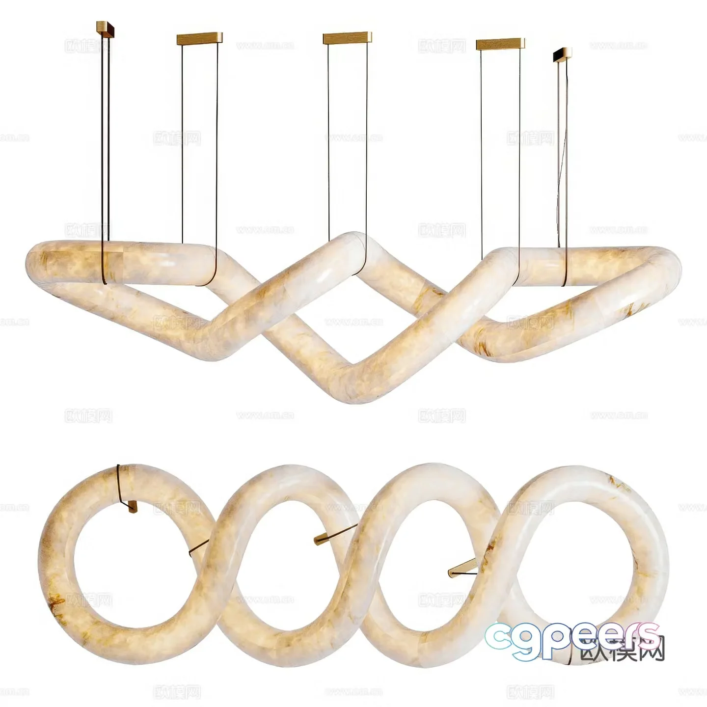 New Chinese style creative chandelier 3d model