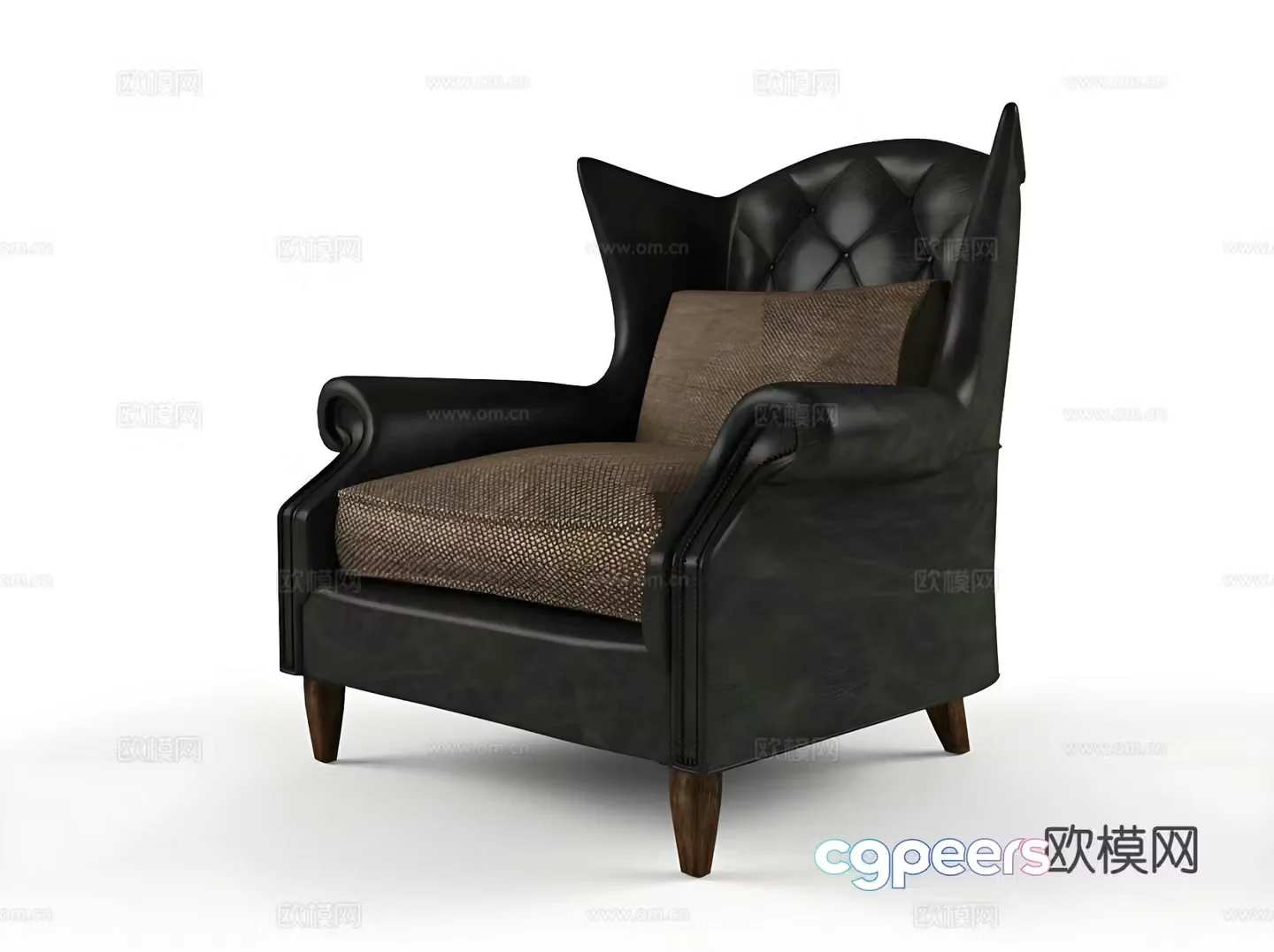 European style single sofa leisure sofa 3d model