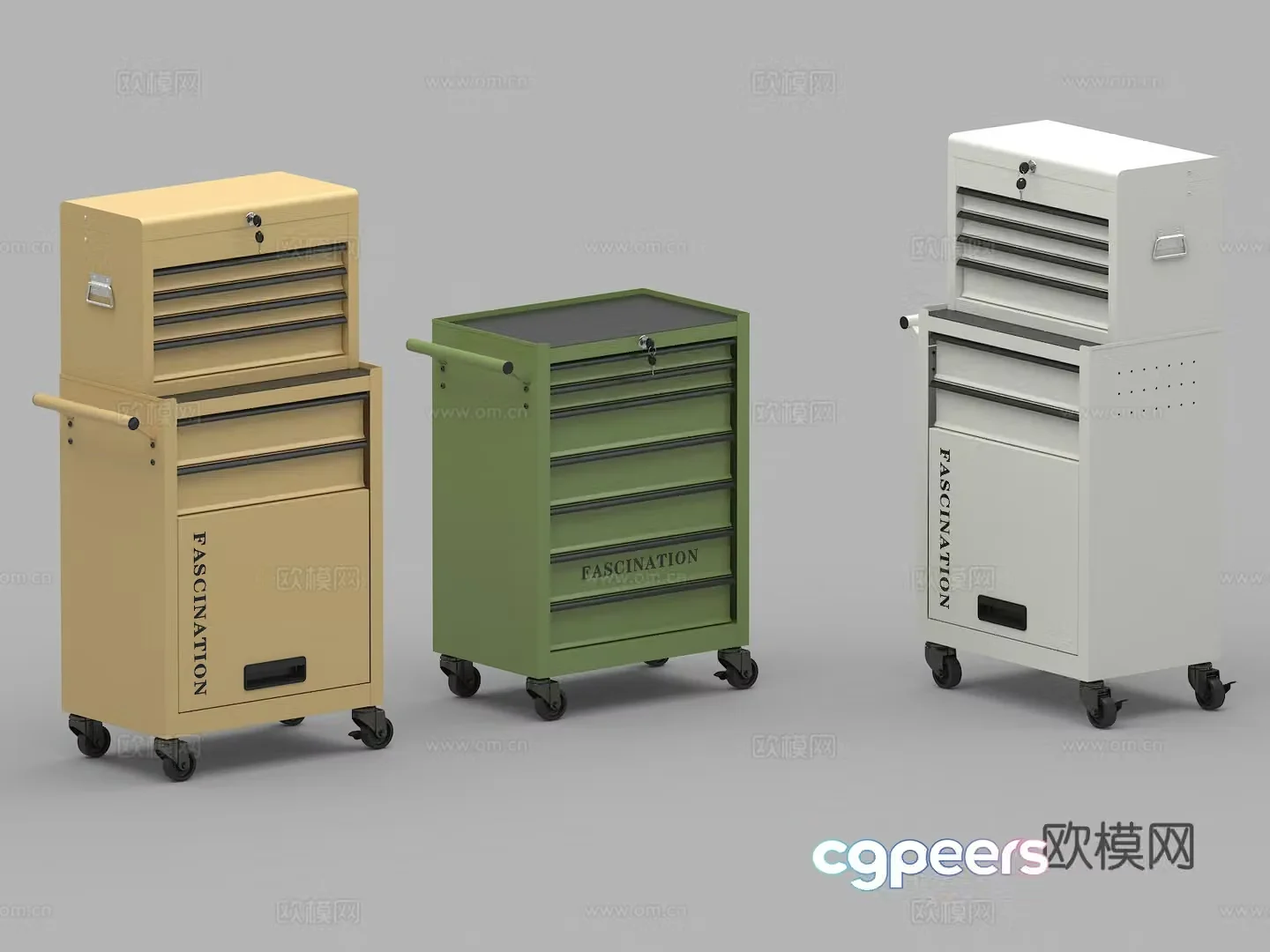 Cart Storage Cart Tool Cabinet Trolley Cafe Painting Material Multifunctional Mobile Storage Rack 3D Model