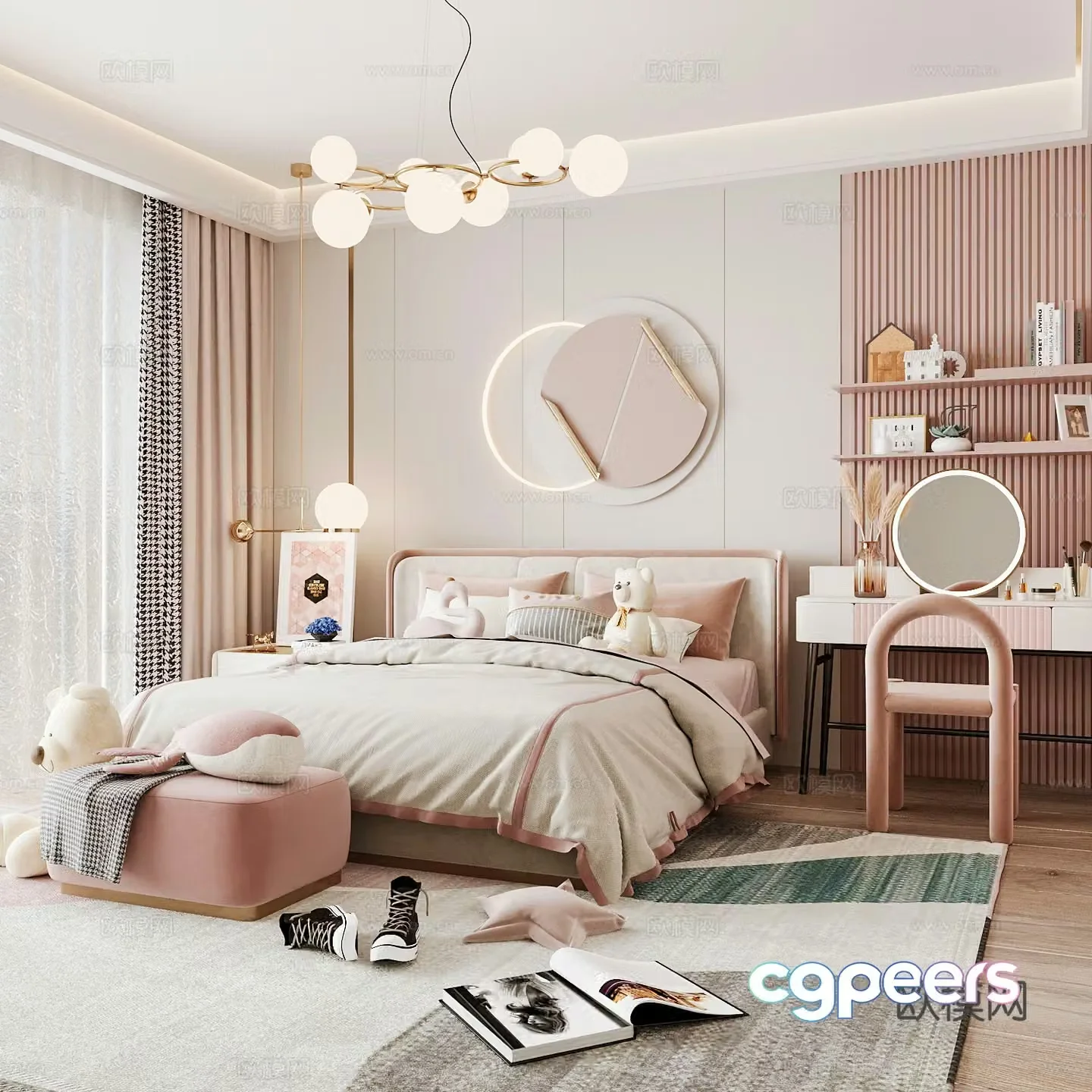 Light luxury children’s room girl’s room 3D model