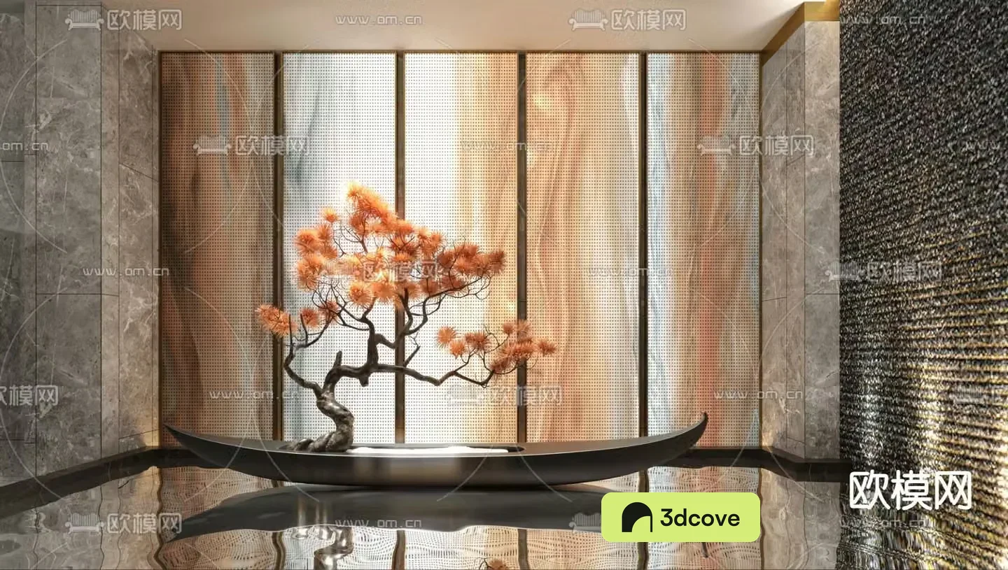 New Chinese style landscaping lobby installation