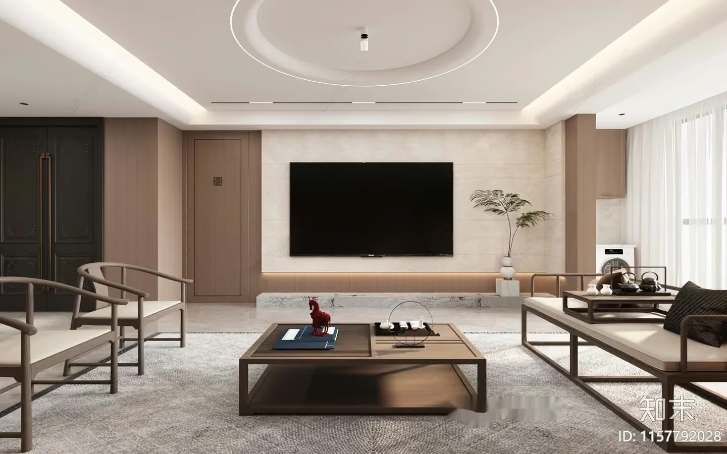Modern Living Room 3D Model – 17701 – VRAY Render