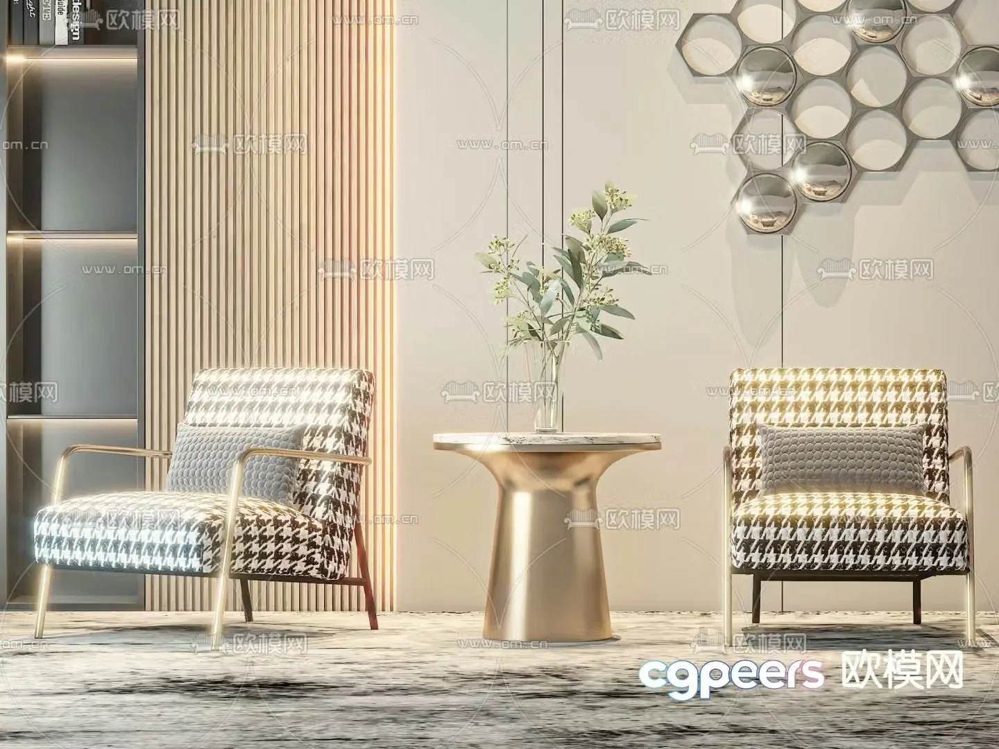 Modern sofa chair leisure chair 3d model