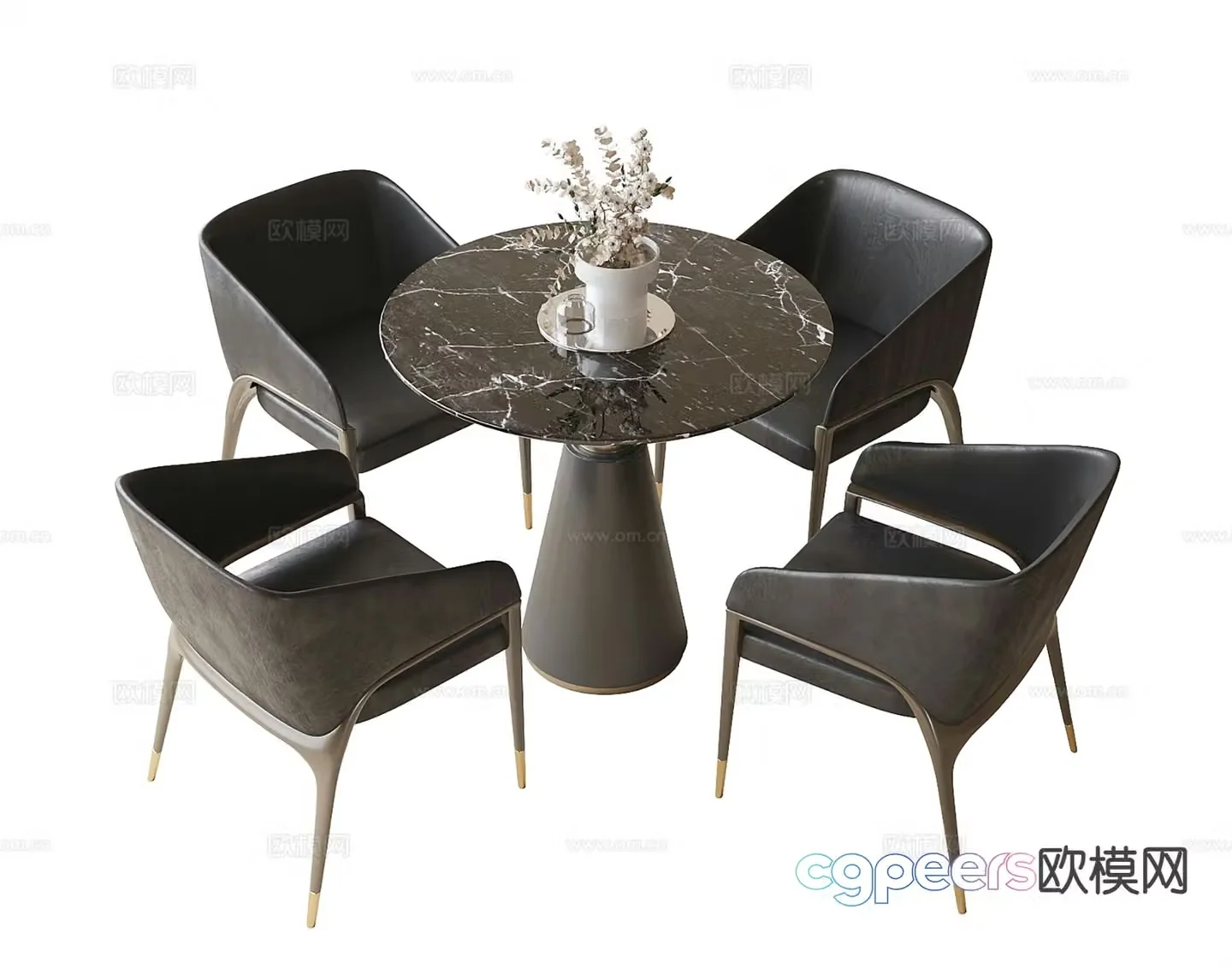Modern negotiation tables and chairs coffee tables and chairs leisure tables and chairs 3D model