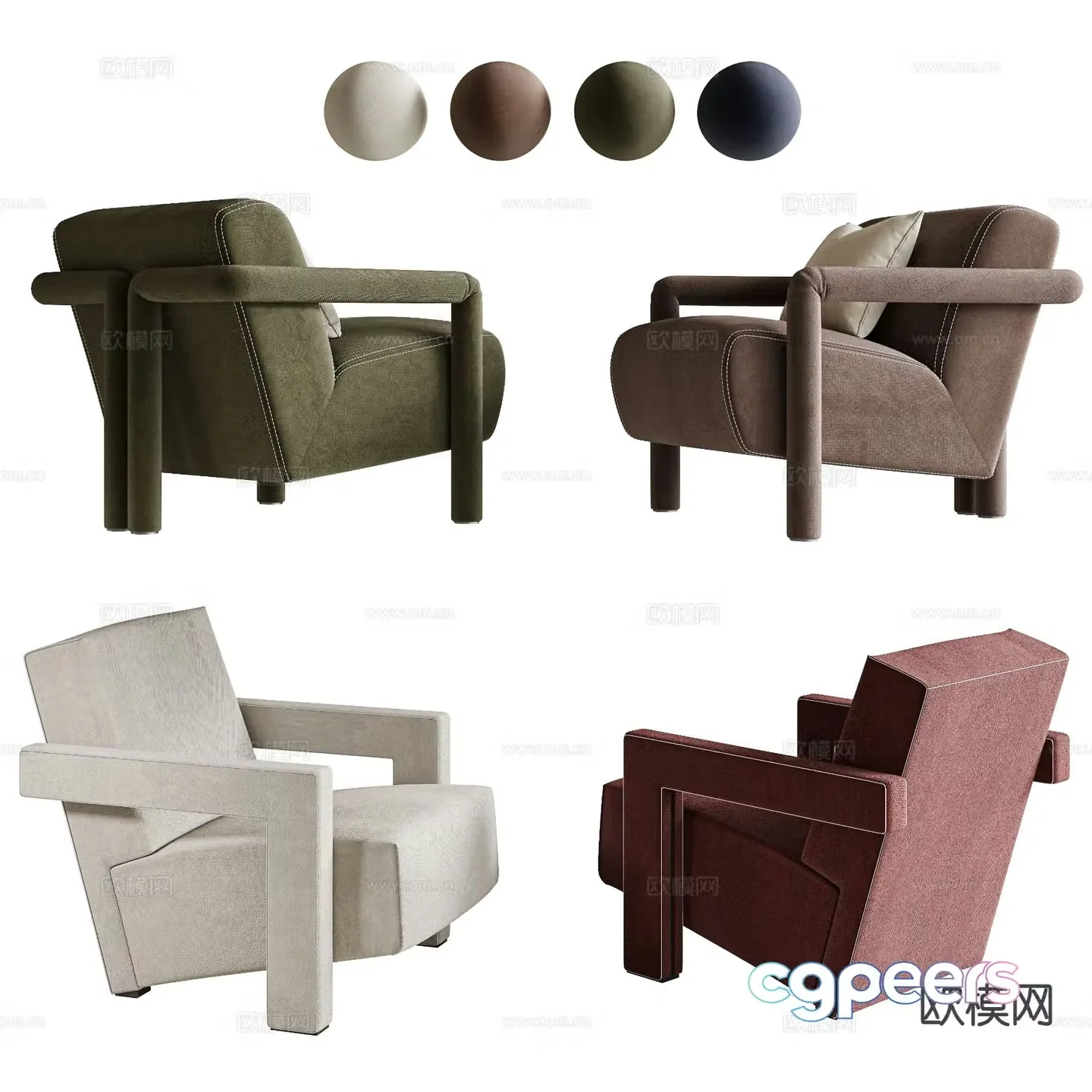 Modern chair sofa chair leisure chair 3d model