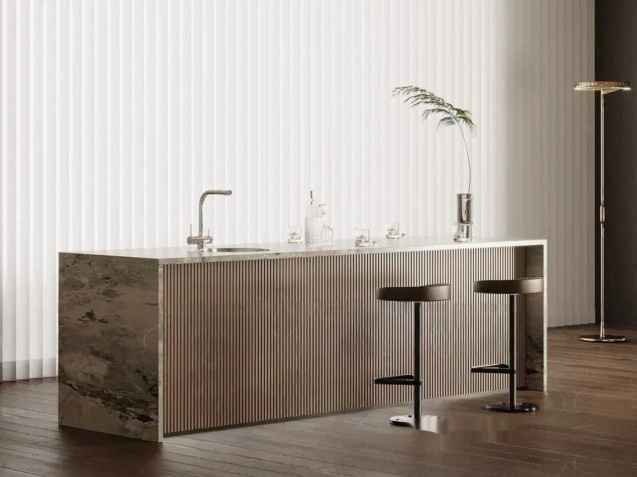 Modern Kitchen Island 3D Model – 11137 – VRAY Render