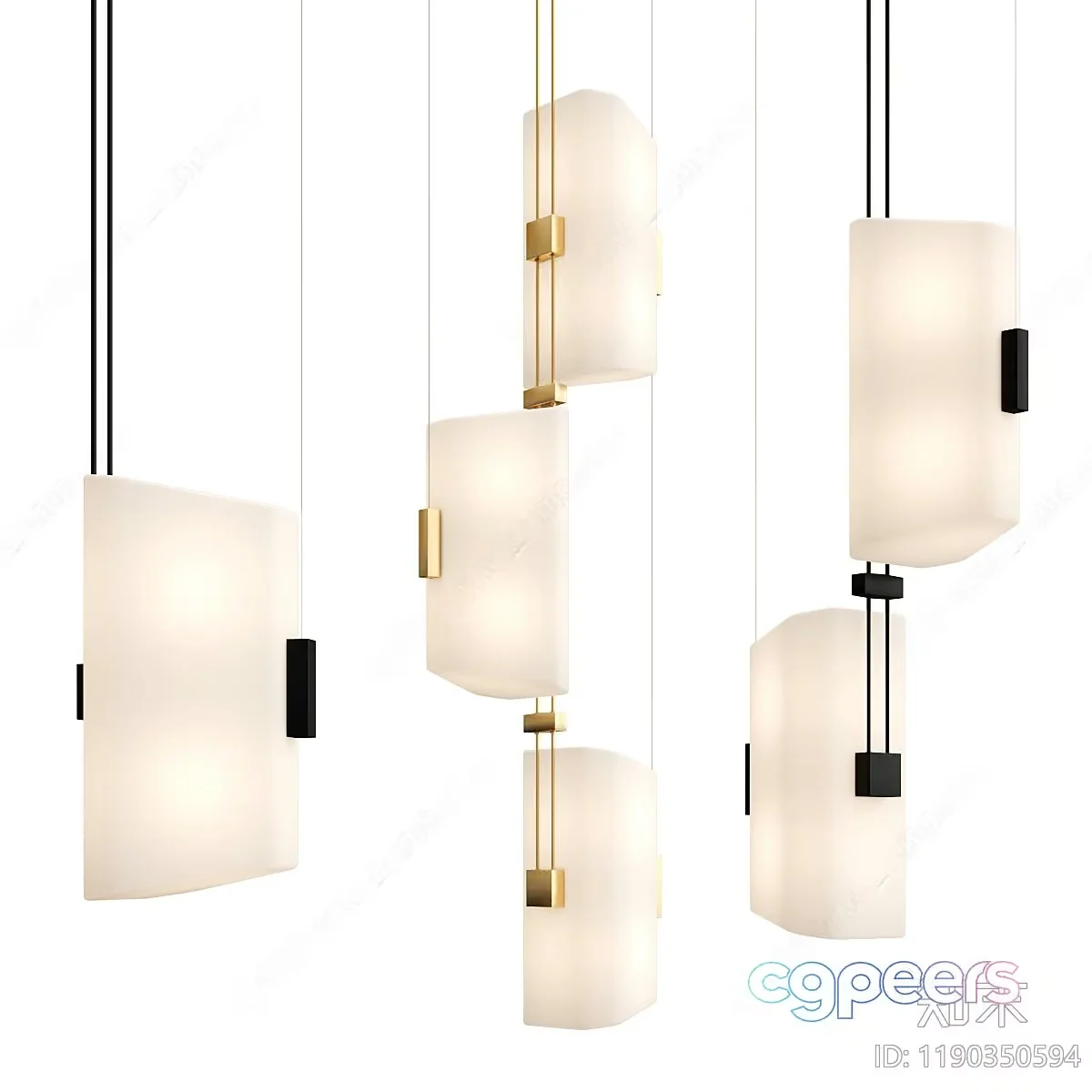 Gold Light Fixture 3D Model – 22390 – VRAY Render