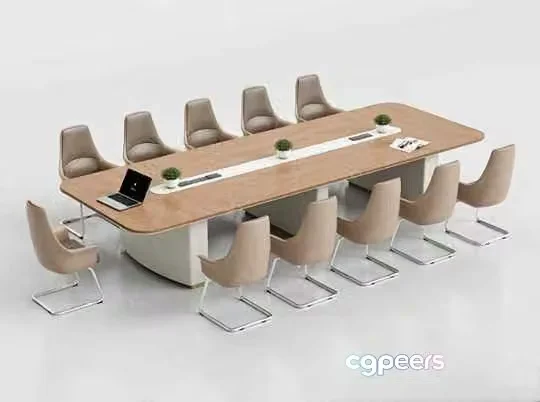 Modern Office Furniture 3D Model – 6041 – VRAY Render