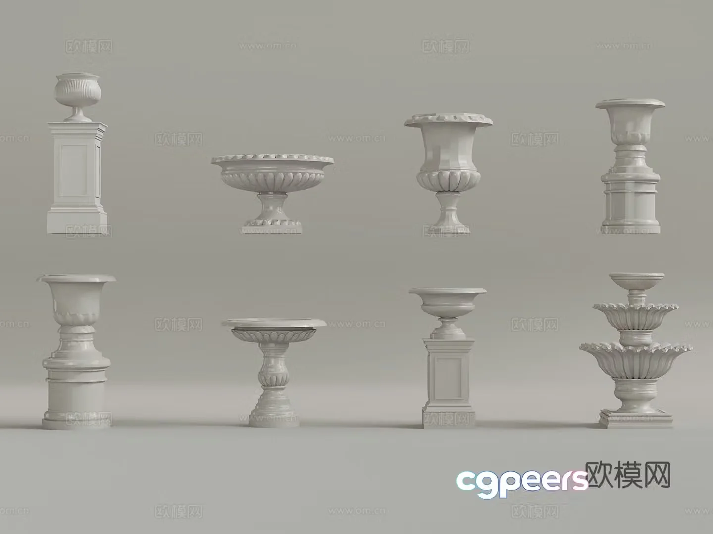 Flower bowl European style flower bowl flower bed 3D model