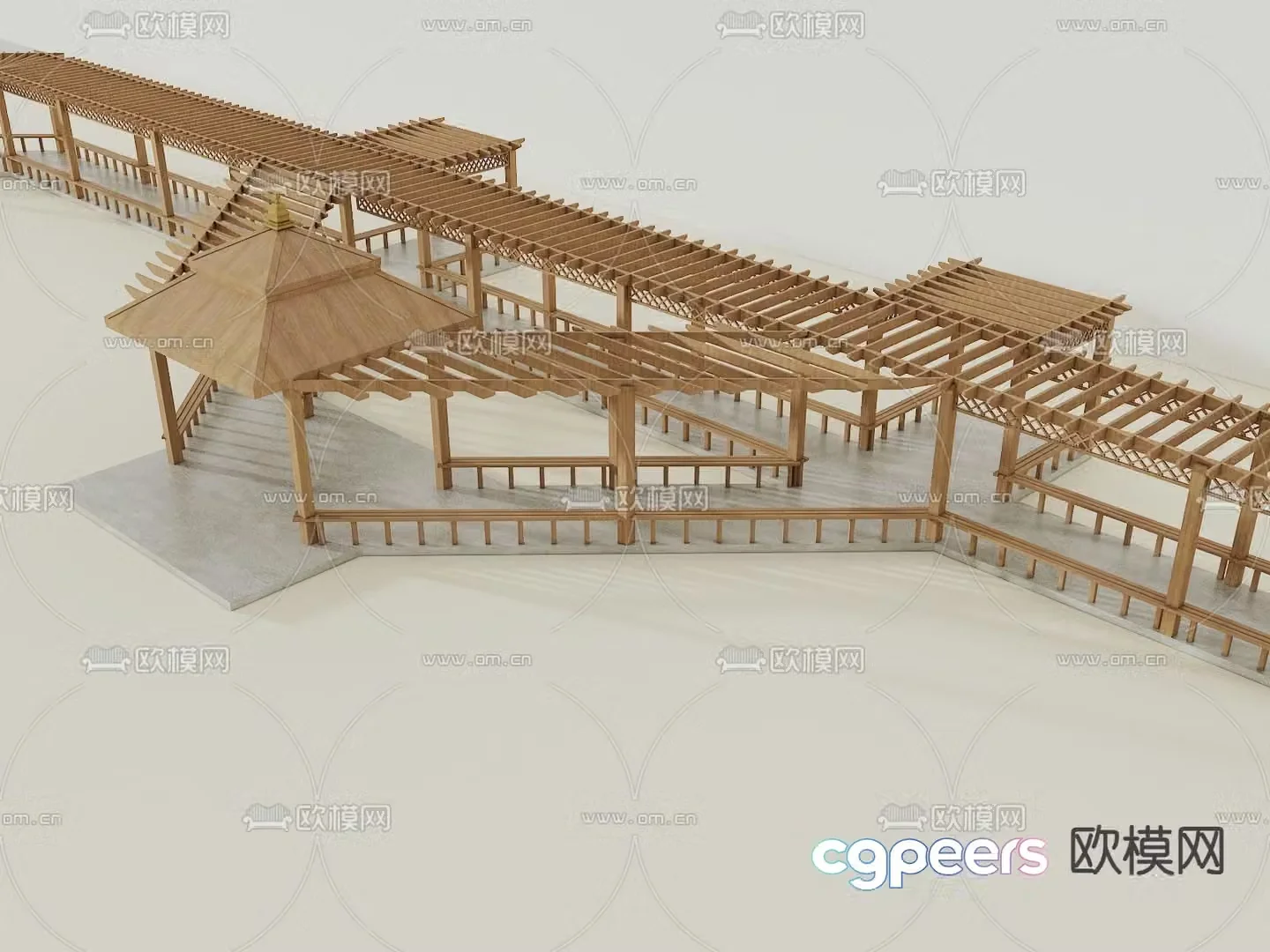 Chinese antique corridor corridor frame 3D model