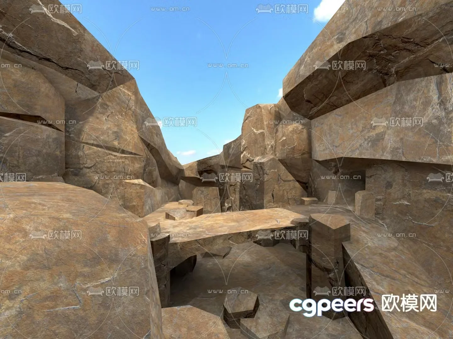 Rock layer landscape 3d model