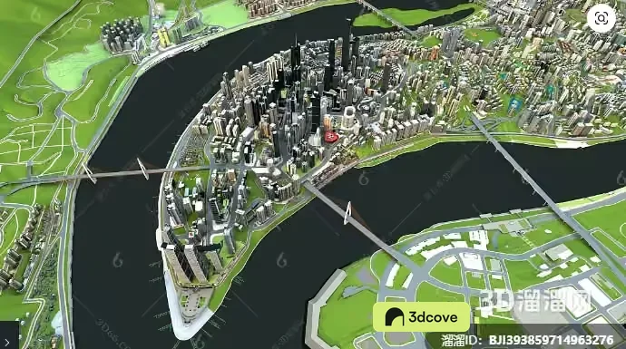 A City Map With A River