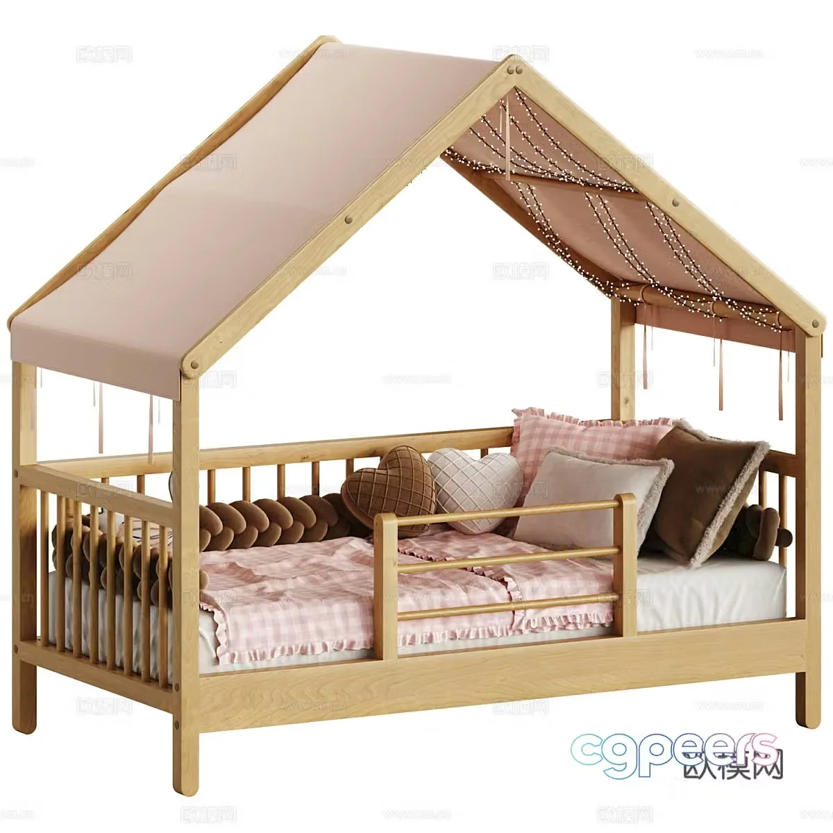 Modern Nordic Log Children’s Crib 3d Model