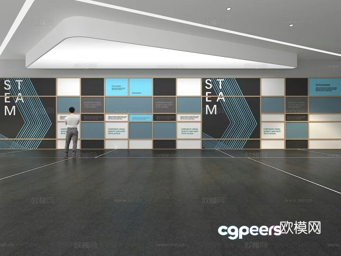 Cultural wall Corporate culture wall Display wall Classroom Exhibition hall Campus culture Corridor 3D model