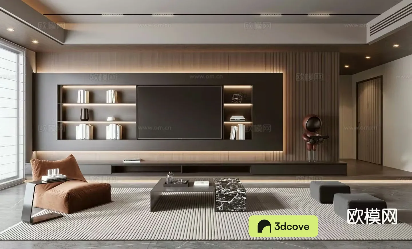 Italian living room TV wall