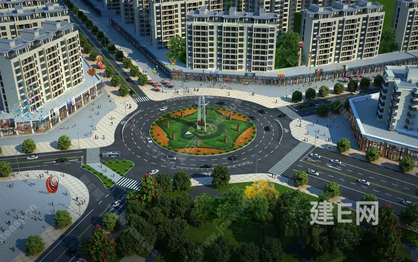 Modern Urban Landscape 3D Model – 7091 – VRAY Render