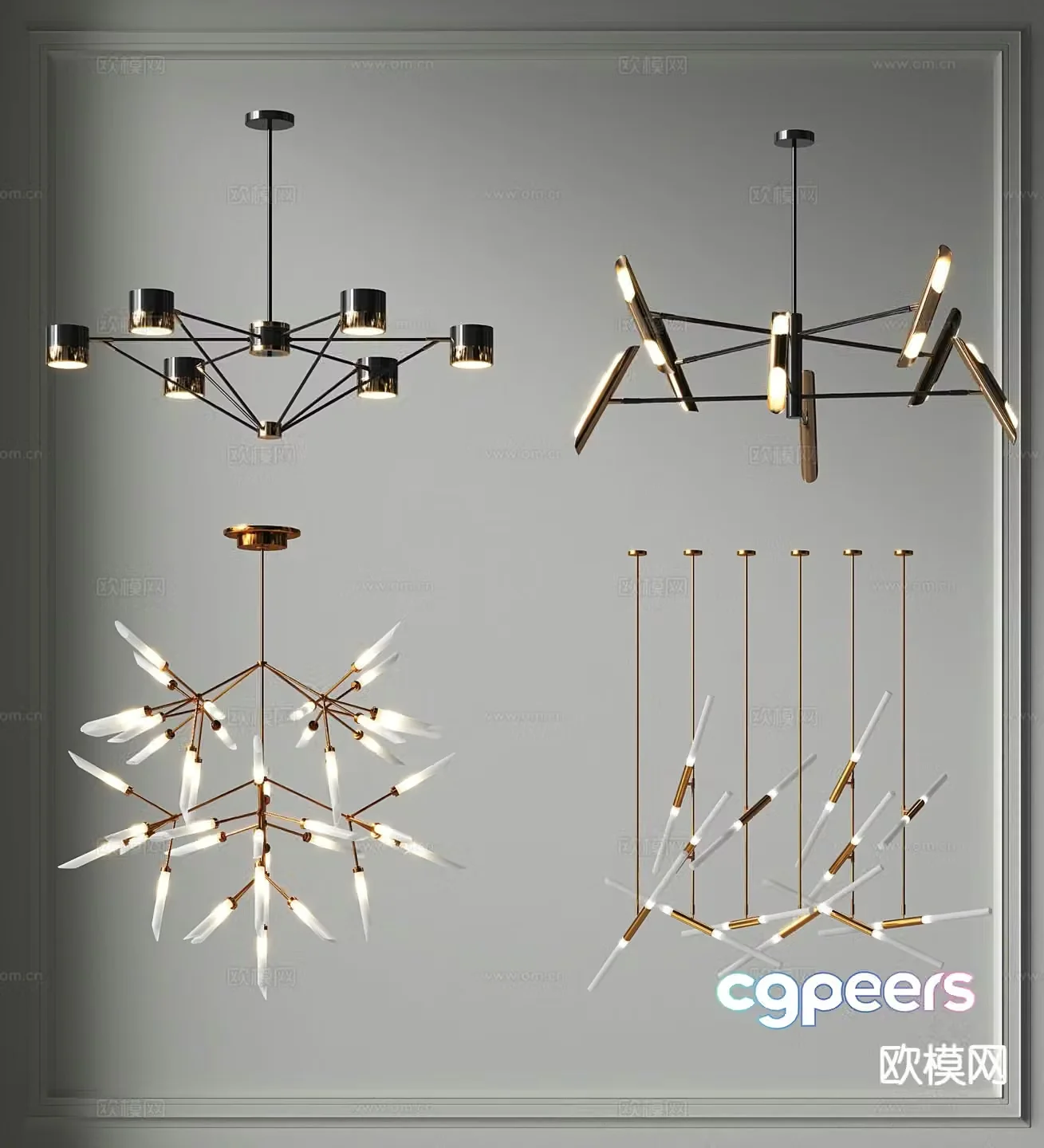 Simple ring chandelier 3d model