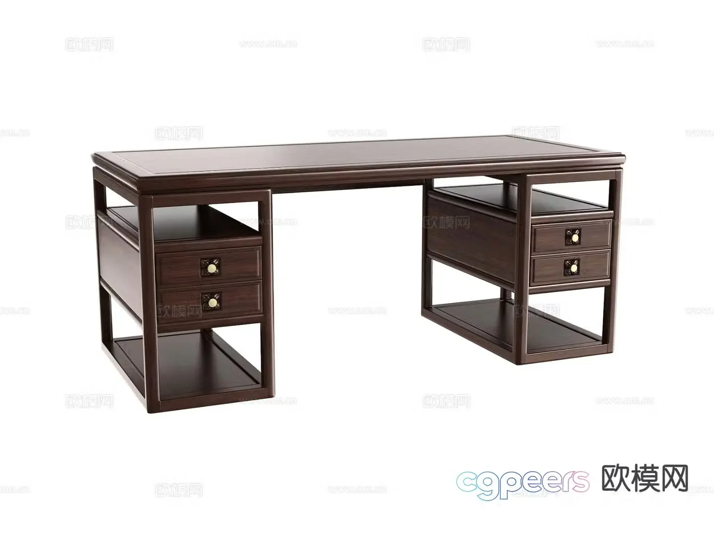 New Chinese style desk desk 3d model