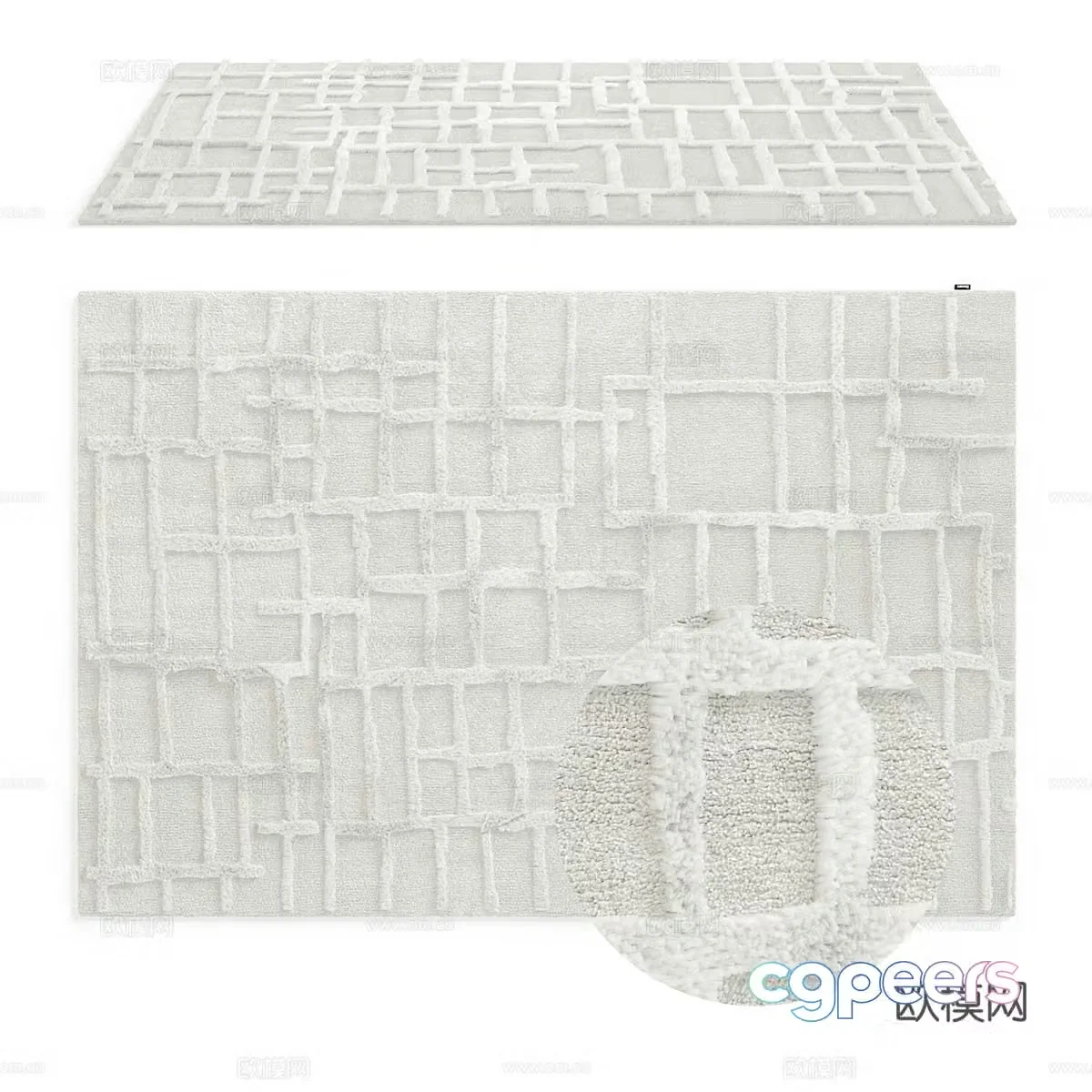 Modern wool carpet 3d model
