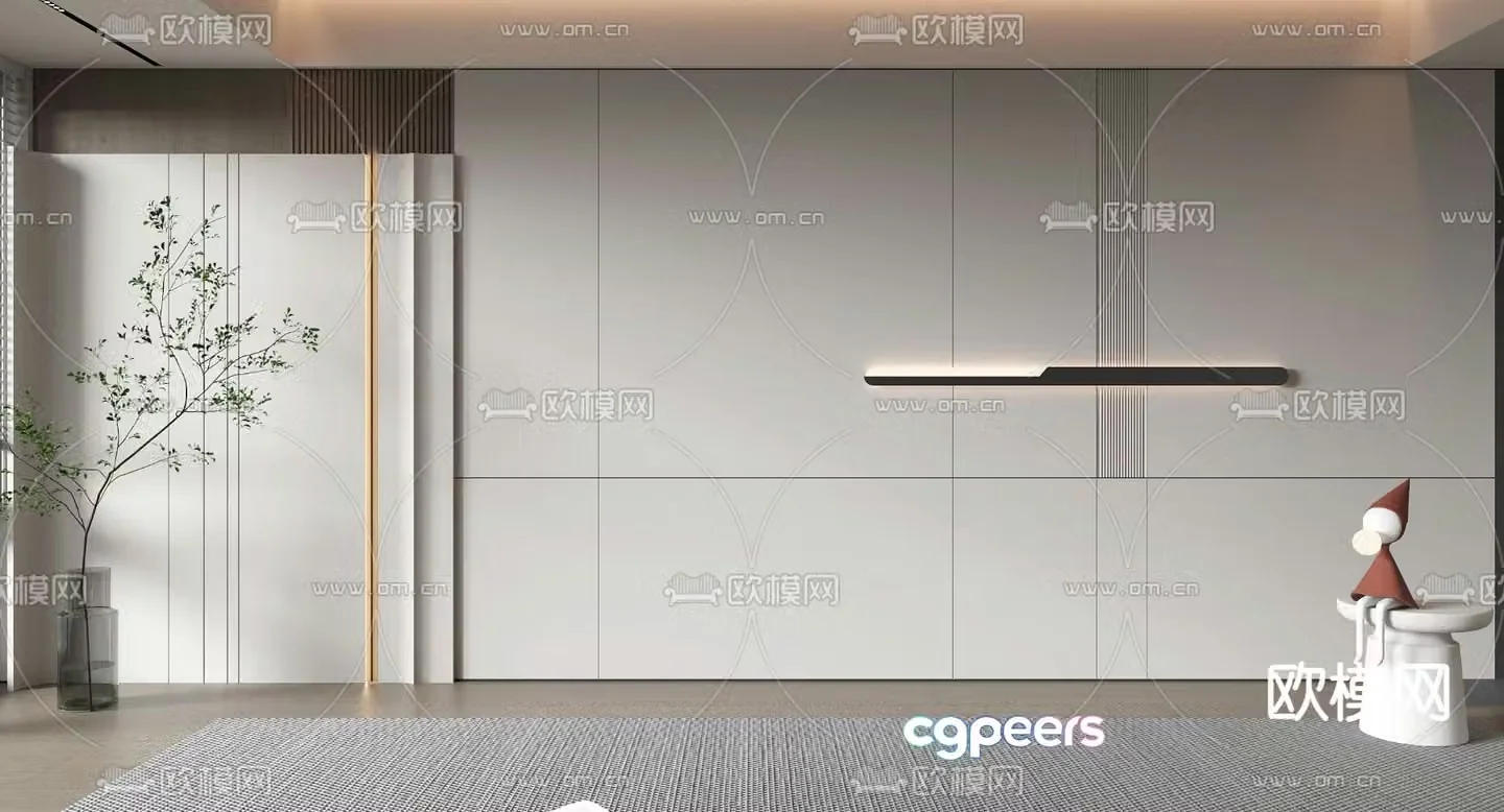 Background wall Living room background wall 3d model
