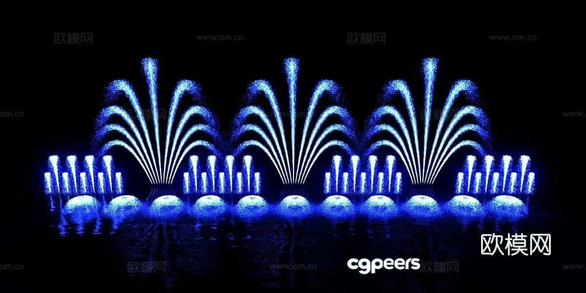Music fountain 3d model
