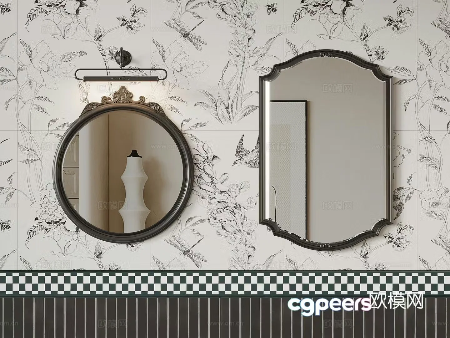 Mirror Decorative Mirror Cosmetic Mirror 3d model