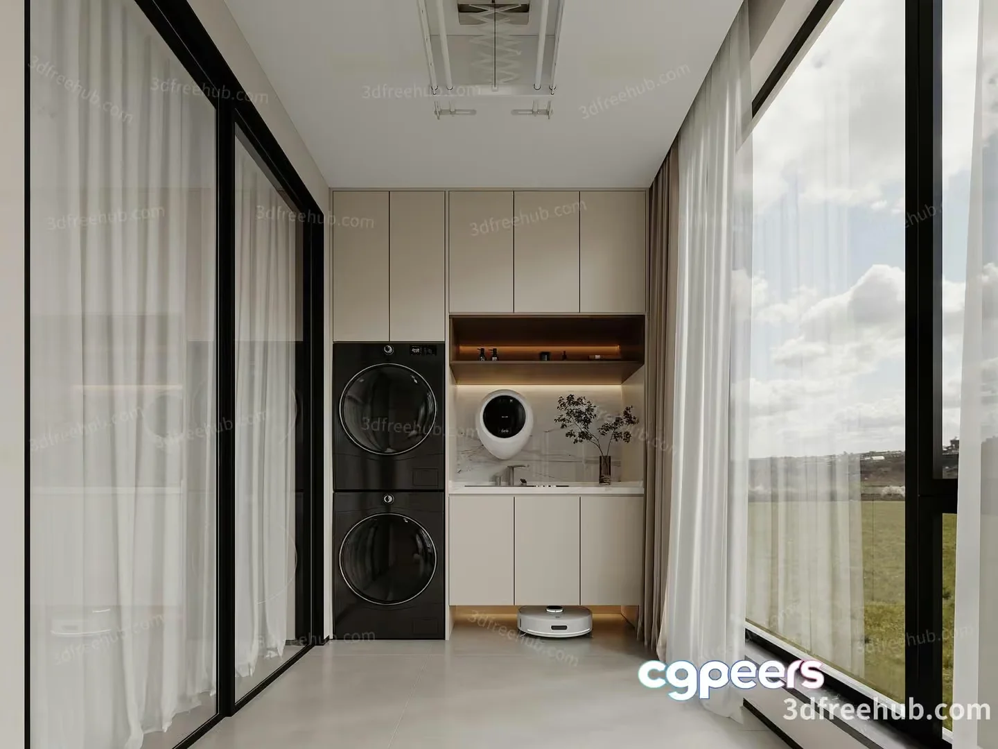 Modern Laundry Room 3D Model – 18594 – VRAY Render